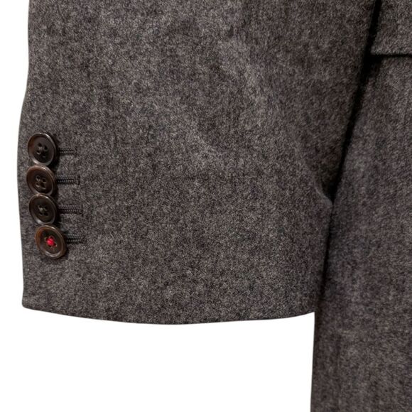 SuitSupply VBC Men's 42L Havana Slim Fit Pure Wool Charcoal Three Button Blazer - Picture 7 of 11